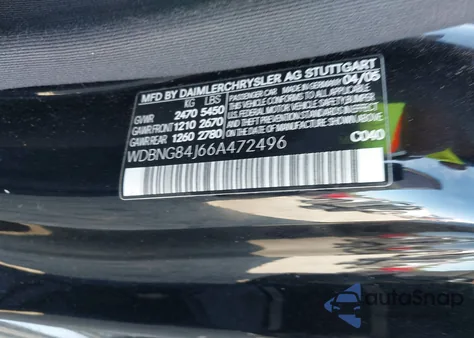 2006 Mercedes-Benz S 500 4Matic z USA, uszkodzony, nr VIN WDBNG84J66A472496